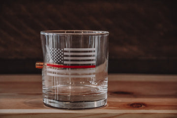 BenShot Thin Red Line Rock Glass